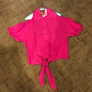 Parker Cold Shoulder Button Down Top